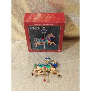 1999 Vintage Carlton Cards Christmas Go Round Carousel Ornaments #10 Horse